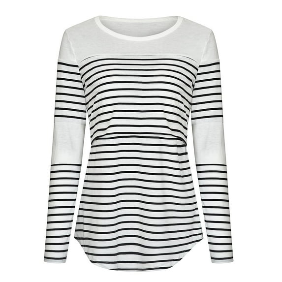 Ketyyh-chn99 Women Maternity Clothes 2023 Female Long Sleeve Nursing Top Breastfeeding Shirts White,2XL