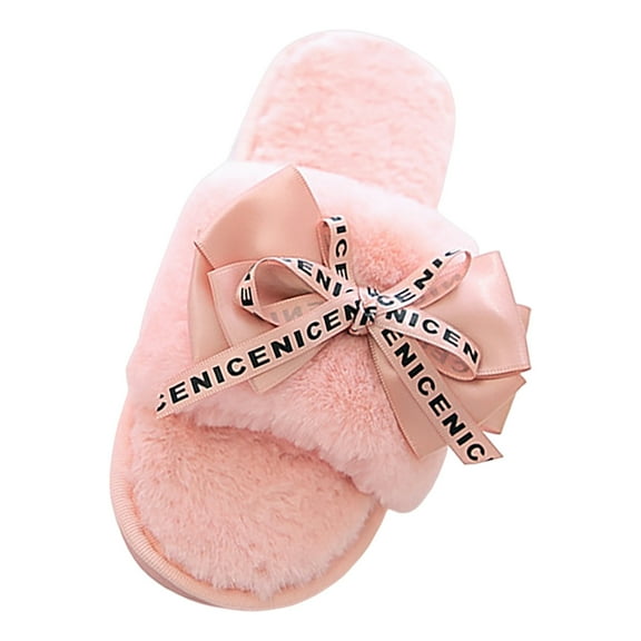 Ketyyh-chn99 Women Slippers Men Cute Fuzzy House Slippers Non-Slip Bedroom Indoor Slippers Pink,39