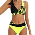 thumbnail image 1 of Ketyyh-chn99 Women Swimsuits Women's Twist Front Tankini Top V Neck Push Up Padded Swimsuit Top Bathing Suits Tankini Tops for Women Yellow,XL, 1 of 4