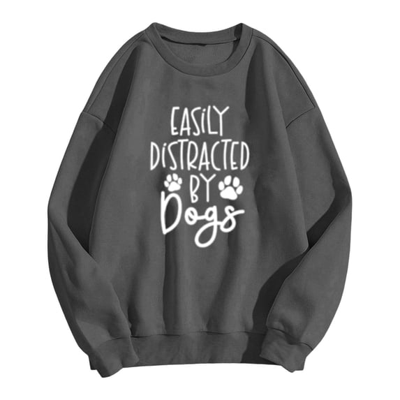 Ketyyh-chn99 Women Tops and Blouses Plus Oversized Crew Neck Long Sleeve Pocket Sweatshirts Dark Gray,2XL