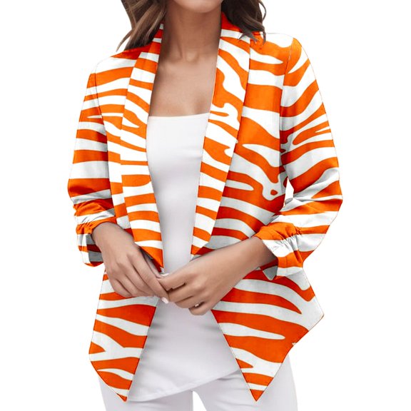 Ketyyh-chn99 Women's Blazers Long Sleeve Jacket Casual Office Blazers Orange,2XL