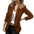 thumbnail image 1 of Ketyyh-chn99 Women's Blazers Solid Fashion Business Elegant Suit Jacket Coffee,2XL, 1 of 5