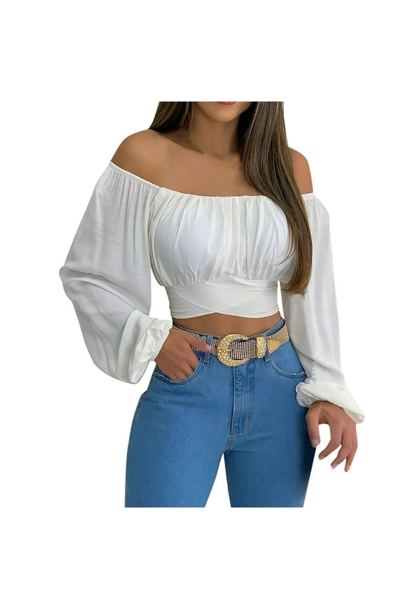 Women's Chiffon Blouse Shirts Dressy Women's Summer Short Sleeve Shirts White,M