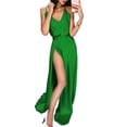 thumbnail image 1 of Ketyyh-chn99 Women's Formal Dresses Wedding Dress V-Neck Solid Party Dress Formal Swing Elegant Floral Dress Wedding Guest Green,XL, 1 of 5