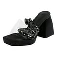 thumbnail image 1 of Ketyyh-chn99 Women's Heeled Sandals Heels Ladies Womens Sandals Square Open Toe High Heels Strappy Ankle Strap Sandals Comfort Dress Party Shoes Black,7.5, 1 of 5