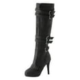 thumbnail image 1 of Ketyyh-chn99 Women's Knee High Boots Knee High Lined Winter Snow Lace up Zip Combat Boots Black,39, 1 of 5