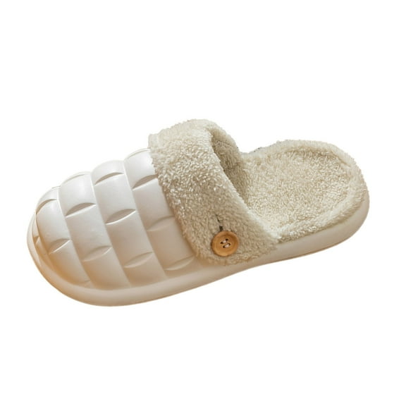 Ketyyh-chn99 Women's Shoe Casual Slippers Winter Soft Fuzzy Slippers Shoes Indoor White,39