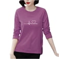 thumbnail image 1 of Ketyyh-chn99 Women's Tops Long Sleeve Dressy Oversized Blouses Purple,2XL, 1 of 3