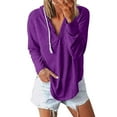 thumbnail image 1 of Ketyyh-chn99 Women's Tops Long Sleeve V Neck Shirts Casual Tunic Tops Blouse Purple,XL, 1 of 4