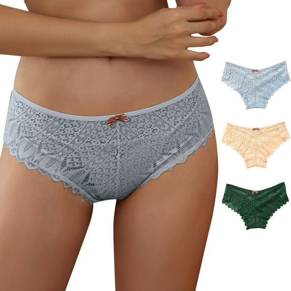 Ketyyh-chn99 Women's Underwear No Show Panties for Women Bikini Soft Stretch Briefs 3 Pack Blue,3XL