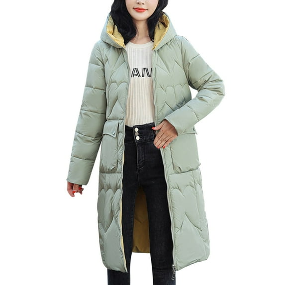 Ketyyh-chn99 Women's Winter Coats Long Maxi Womens Parka Hood Jacket Mint Green,XL