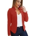 thumbnail image 1 of Ketyyh-chn99 Womens Blazers Lightweight Casual Work Wear Long Sleeves Open Front Blazer Jacket Red,5XL, 1 of 2