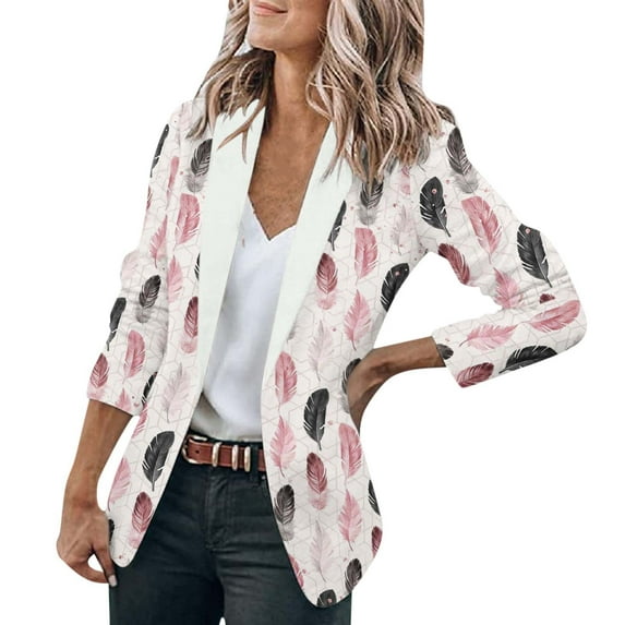 Ketyyh-chn99 Womens Blazers Lightweight Long Sleeve Blazer Cardigan Outerwear Pink,S