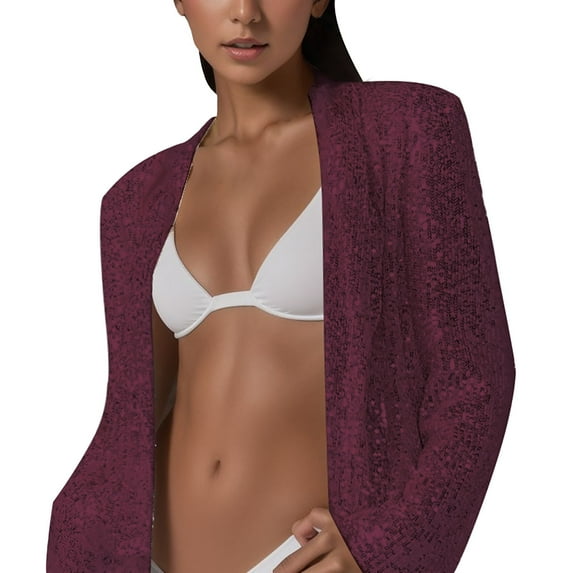 Ketyyh-chn99 Womens Blazers Lightweight Long Sleeve Top Casual Solid Open Front Jacket Red,M