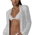 thumbnail image 1 of Ketyyh-chn99 Womens Blazers for Work 2024 Casual Blazer Work Business Office Coats Silver,M, 1 of 4