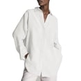 thumbnail image 1 of Ketyyh-chn99 Womens Button Down Shirts Classic Solid 3/4 Sleeve Button Down Blouse Dress Shirt White,M, 1 of 5