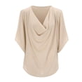 thumbnail image 1 of Ketyyh-chn99 Womens Chiffon Summer Blouses for Women Casual Tunic Tops Zipped V Neck Blouses Shirts for Women Beige,XL, 1 of 5