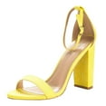 thumbnail image 1 of Ketyyh-chn99 Womens Dress Sandals Slip on Shoes Slippers Women's Wedge Sandals Open Toe Fashion Dress Shoes for Woman Lady Dance Evening Party Yellow,7, 1 of 4