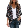thumbnail image 1 of Ketyyh-chn99 Womens Fashion 2024 Solid Color Kimono Cardigans Ruffles Cardigan Green,M, 1 of 4