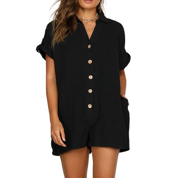 Ketyyh-chn99 Womens Jumpsuits Dressy Gifts for Women Tops Casual Loose Overalls Jumpsuits One Piece Sleeveless Wide Leg Long Pant Rompers Black,XL