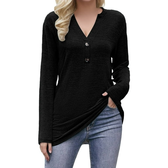 Ketyyh-chn99 Womens Long Sleeve Tops Casual Print Sweatshirts Crewneck Loose T-Shirts Black,2XL