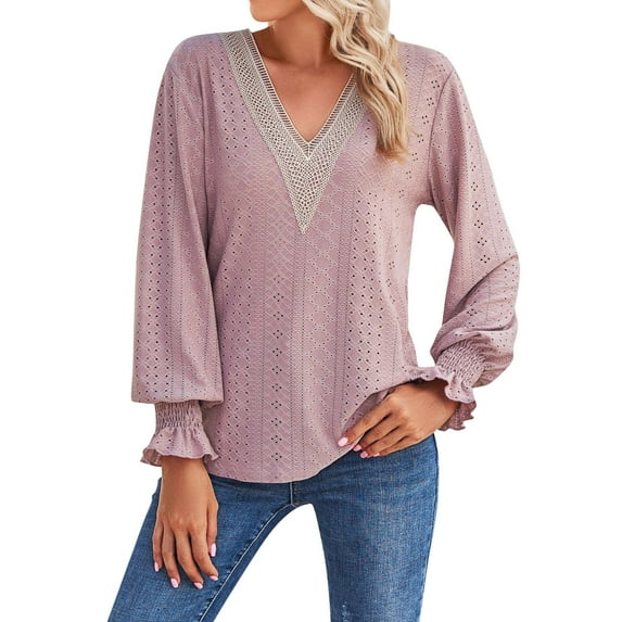 Ketyyh-chn99 Womens Long Sleeve Tops Dressy Casual Comfy Loose Cute Trendy T-Shirt Shirts Pink,XL