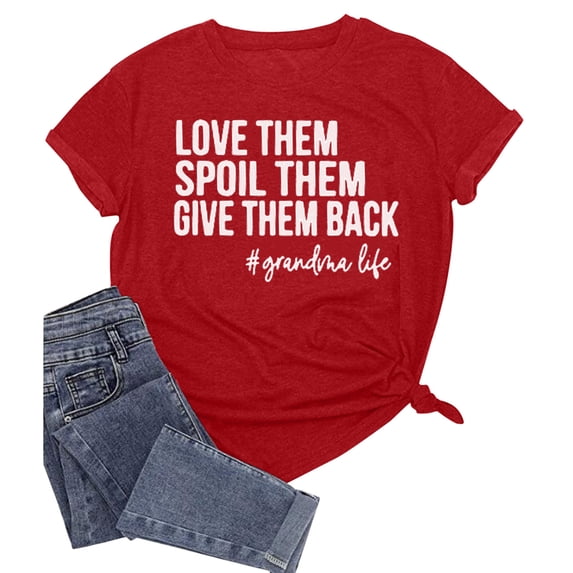 Ketyyh-chn99 Womens Long Sleeve Tops Dressy Summer Tops for Women Shirts for Women Plaid Shirt Top Short Sleeve Casual Graphic Print T Shirt Red,4XL