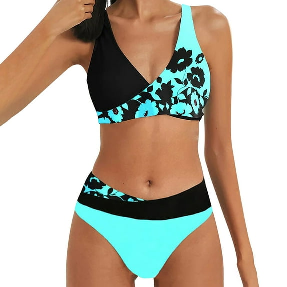 Ketyyh-chn99 Womens Swimsuits 2 Piece Tankini Swimsuit for Women Two Piece Tummy Control Bathing Suits Tankini Top with Sporty Shorts Tankini Top Blue,M