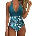 thumbnail image 1 of Ketyyh-chn99 Womens Swimsuits One Piece Swimsuit Women Tummy Control Bathing Suit for Women Tankini Swimsuits Swimsuits Halter Push Up Bathing Suits Green,2XL, 1 of 10