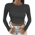 thumbnail image 1 of Ketyyh-chn99 Womens Tops Long Sleeve Casual Loose Fit V Neck Work Tops Black,XL, 1 of 3