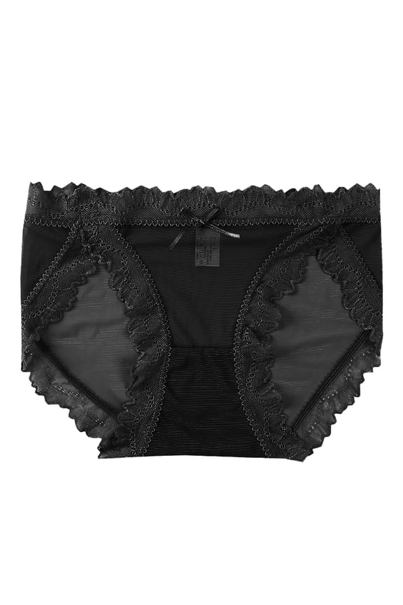 Womens Underwear Lace Underwear for Women Soft Briefs Panties 2024 Black,L