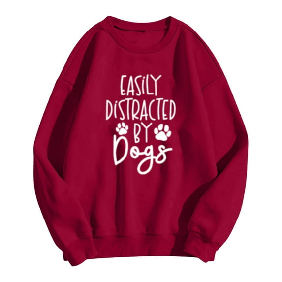 Ketyyh-chn99 Womens Zip Up Hoodie 2024 Blouses Long Sleeve Fall Crew Neck Sweatshirt Red,M