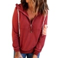 thumbnail image 1 of Ketyyh-chn99 Womens Zipper Hoodie Coat Lightweight Zip up Hoodie Sweatshirt Casual Fall Clothes Red,XL, 1 of 4