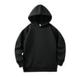 thumbnail image 1 of Ketyyh-chn99 Zip Hoodie Sleeve Girls Color Top Kids Long Up Boys Jackets Solid Sweatshirt Boys Coat Boys Jacket Black,140, 1 of 5