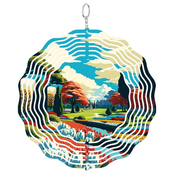 Keukenhof Gardens Netherlands Tulip 3D Wind Spinner Stainless Steel Hanging Decor Garden Art Spring Flower Gift