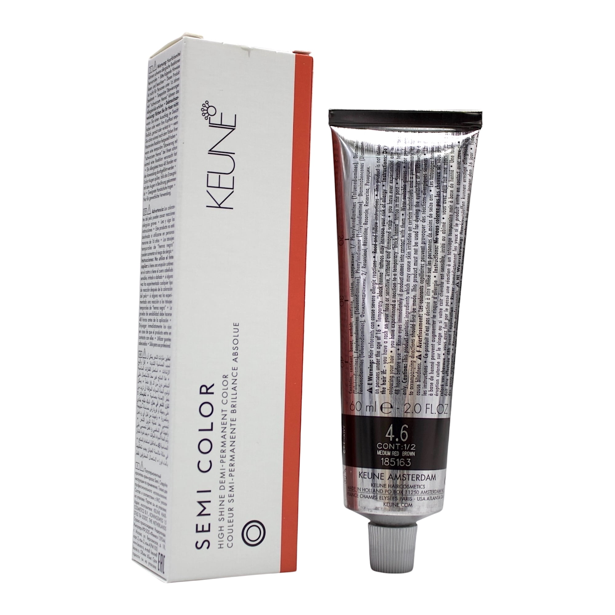 Keune Semi Color 4.6 Demi-Permanent Color Medium Red Brown 2 Oz ...