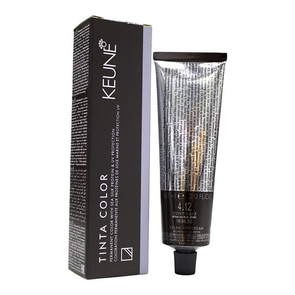 Keune Tinta Color 4.12 Permanent Color Medium ASH Pearl Brown 2 Oz