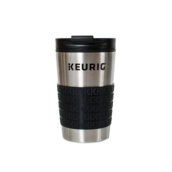 Keurig® 12oz Stainless Steel Insulated Coffee Travel Mug, Fits Under Any Keurig® K-Cup Pod Coffee Maker (including K-15/K-Mini), Silver