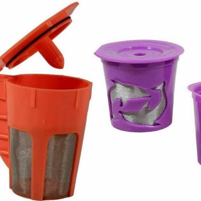 Keurig 2.0 Refillable Orange K Carafe 3 Purple K Cups Coffee Filter Packs BUNDLE