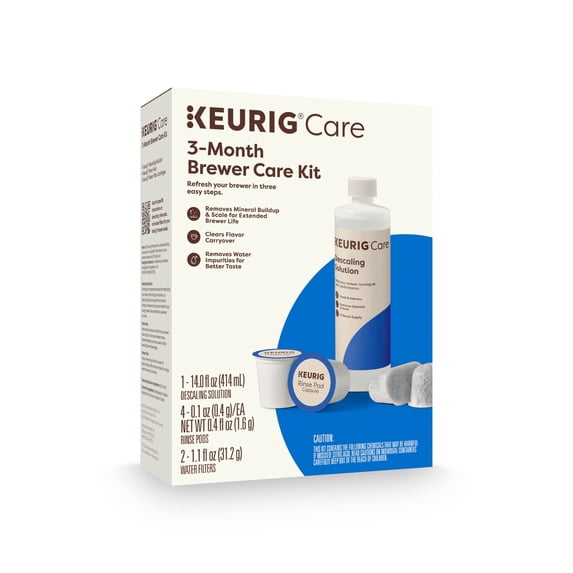 Keurig 3 month Brewer Maintenance Kit, with Rinse Pods, Descale Solution, and Filter Cartridges