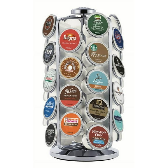 Keurig 36ct K-Cup Pod Storage Carousel Keurig Coffee Pod Storage Carousel, Holds and Organizes 36 K-Cup Pods, Chrome