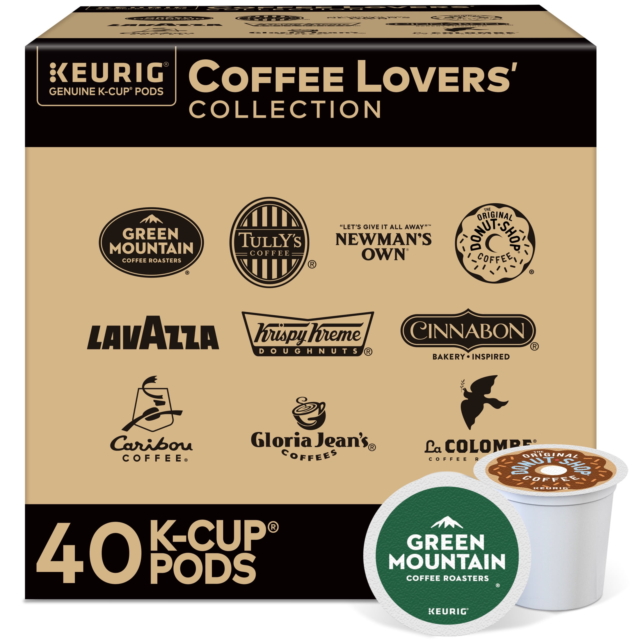 Keurig Coffee Lovers’ Collection Light, Medium, and Dark Roast K-Cup Coffee Pods, 40 Count