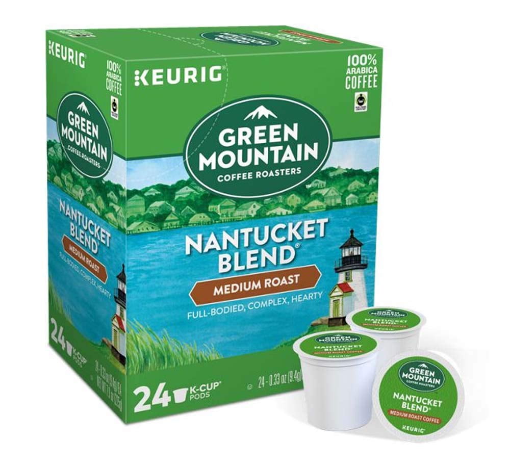 Keurig Coffee Pods AJH3&nbsp;K-Cups 16 / 18 / 22 / 24 Count Capsules ALL BRANDS / FLAVORS (24 Pods Green Mountain - Nantucket Blend)