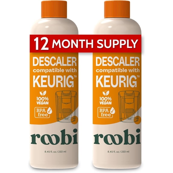 Keurig Compatible Descaling Solution. Specially Formulated for Descaling & Cleaning. 2 Uses per Bottle, 2 Pack. Carbon Neutral Keurig Descaling Kit.