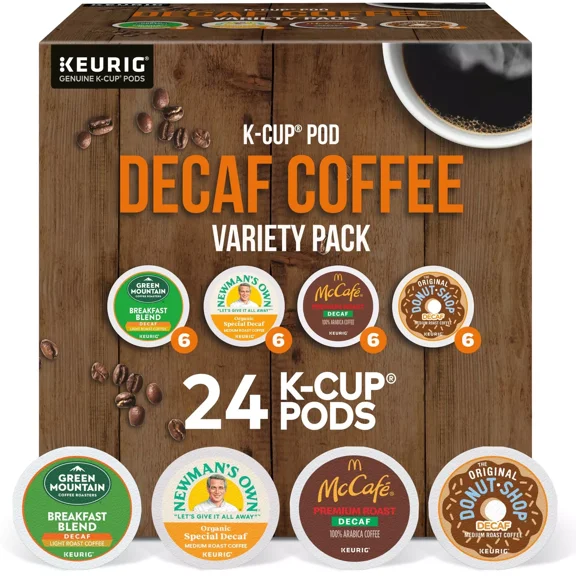 Decaf Coffee Variety Pack, 24 Count K-Cup Pods