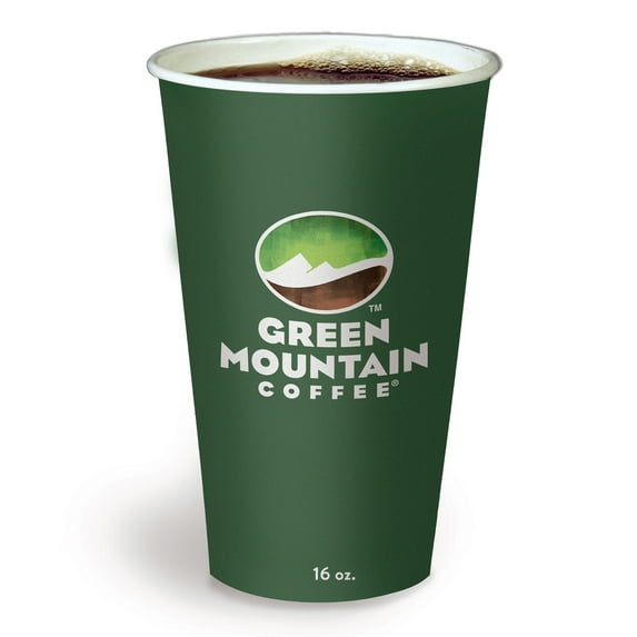 16 oz Paper Hot Cups with Green Mountain Design (1000/Carton)