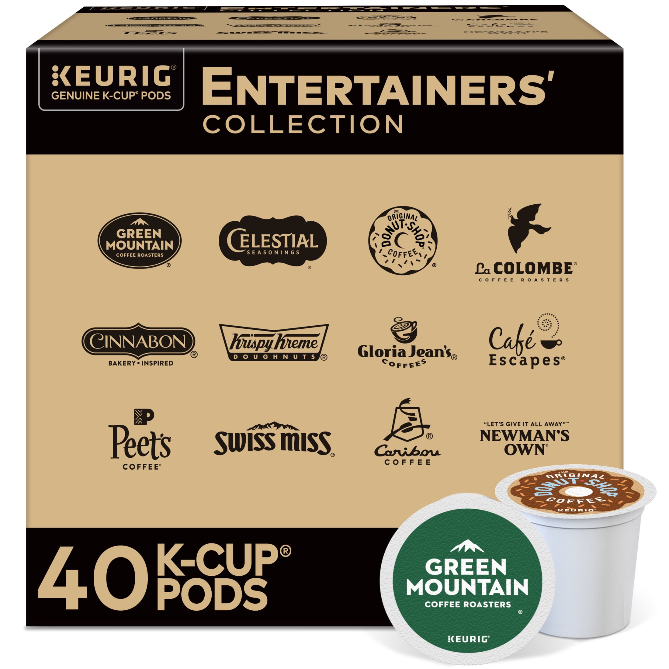 Keurig Entertainers Collection K-Cup Coffee, Tea, and Cocoa Pods, 40 Count