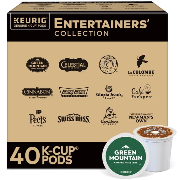 Keurig Entertainers’ Collection K-Cup Coffee, Tea, and Cocoa Pods, 40 Count