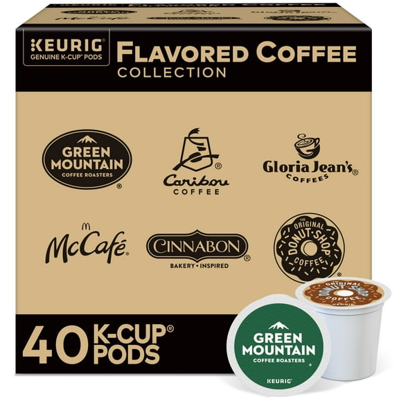 Keurig Flavored Coffee Collection Light and Medium Roast K-Cup Coffee Pods, 40 Count