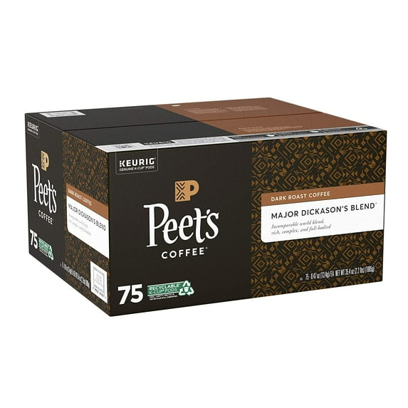 Keurig Hot Peet's Coffee Major Dickason's Blend Dark Roast Coffee 75 K-Cups